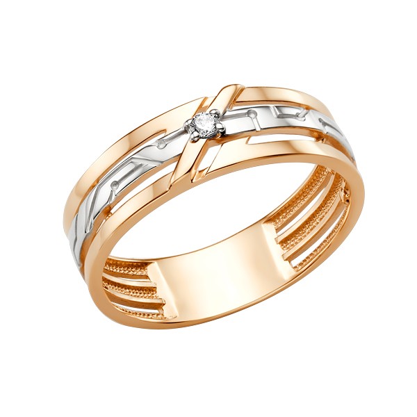 Кольцо, золото, фианит, 004831-1102